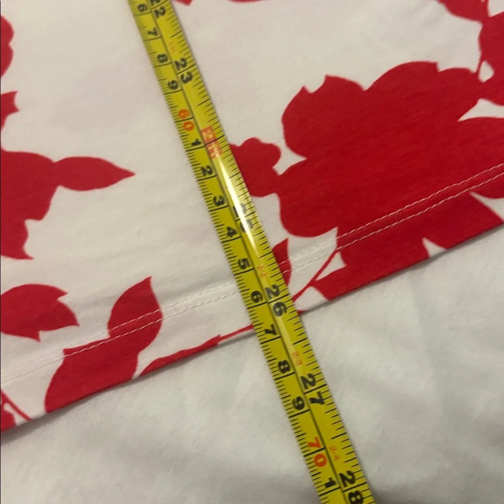 Talbots White & Red Boat Neck Floral Rayon Blend Top SZ 2X plus size work wear - Picture 6 of 11